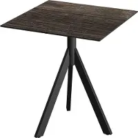 Essentials Infinity Tripod Terrassentisch Schwarz frame + Riverwashed Wood HPL 70x70 cm