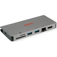 Roline USB Typ C Dockingstation, HDMI 4K, VGA, 2x USB 3.2 Gen 1, LAN, PD, Cardreader
