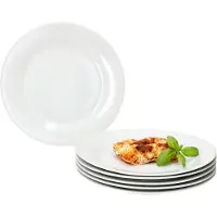 MamboCat 6er Set TOMMY Speiseteller 24cm weiß Porzellan