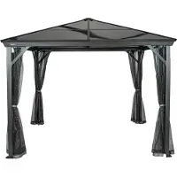 Sojag Aluminium Pavillon Verona aus Metall Gartenpavillon Gartenhütte Fußboden nicht vorhanden Gartenlaube 8.88 m² Walmdach