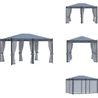 vidaXL Pavillon mit Mückennetze 3x4 m Anthrazit Stahl - Pavillons & Partyzelte