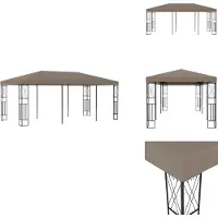 vidaXL Pavillon 6x3 m Taupe Stoff - Pavillons & Partyzelte