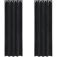 vidaXL Verdunkelungsvorhänge 2 pcs Schwarz 140 x 260 cm Samt