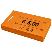 Combicraft Wertmarken Block Orange € 5,00 - 5 Blöcke á 50 Abrisse