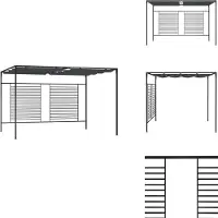 vidaXL Pavillon mit Ausziehbarem Dach 4x3x2,3 m Anthrazit 180 g/m² - Pavillons & Partyzelte