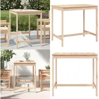 vidaXL Gartentisch 121x82,5x110 cm Massivholz Kiefer - Gartentisch - Gartentische - Outdoor Tisch - Terrassentisch