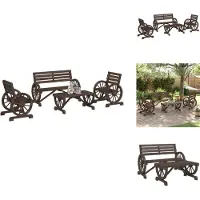 vidaXL 4-tlg. Garten-Lounge-Set Massivholz Tanne