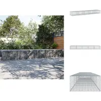 vidaXL Gabione mit Deckel 500x100x50 cm Verzinktes Eisen