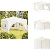vidaXL Partyzelt Faltbar mit Seitenwänden Creme 3x3 m - Pavillons & Partyzelte