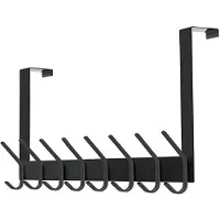 TOJ Living Türgarderobe – 16 Haken – 58 cm – Edelstahl – matt schwarz – Über-Tür