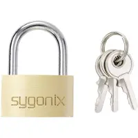 Sygonix SY-5045288 Vorhängeschloss 29.8 mm verschieden schließend Goldgelb Schlüsselschloss