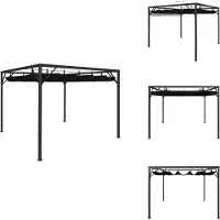 vidaXL Gartenpavillon mit ausziehbarem Dach 3×3 m Anthrazit - Pavillons & Partyzelte