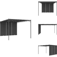 vidaXL Gartenpavillon mit Seitenvorhang 4x3x2,25 m Anthrazit - Pavillons & Partyzelte