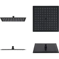vidaXL Regenbrause Edelstahl 25x25 cm Quadrat Schwarz - Duschkopf - Duschköpfe - Regenduschkopf - Regenduschköpfe