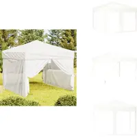 vidaXL Partyzelt Faltbar mit Seitenwänden Weiß 3x3 m - Pavillons & Partyzelte