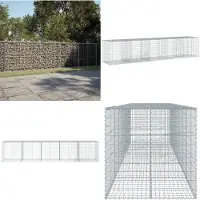 vidaXL Gabione mit Deckel 500x100x100 cm Verzinktes Eisen