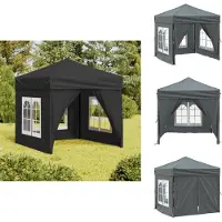 vidaXL Partyzelt Faltbar mit Seitenwänden Anthrazit 2x2 m - Pavillons & Partyzelte