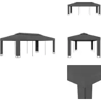 vidaXL Pavillon mit Doppeldach 3 x 6 m Anthrazit - Pavillons & Partyzelte