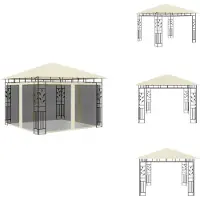 vidaXL Pavillon mit Moskitonetz 3x3x2,73 m Creme 180 g/m² - Pavillons & Partyzelte