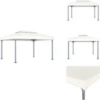 vidaXL Pavillon 400 x 300 cm Creme Aluminium - Pavillons & Partyzelte