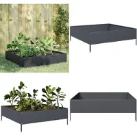 vidaXL Hochbeet Anthrazit 100x100x33,5 cm Stahl