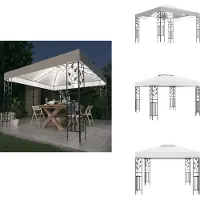 vidaXL Pavillon mit LED-Lichterkette 3x3 m Weiß - Pavillons & Partyzelte
