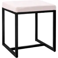 CLP Sitzhocker Barci Mit Schwarzem Gestell Creme/Stoff