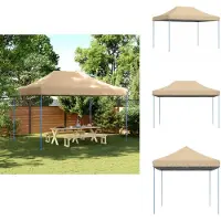 vidaXL Partyzelt Faltbar Pop-Up Beige 410x279x315 cm