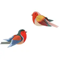 Studio roof WANDDEKO Rotkehlchen-Duo 4/7 cm
