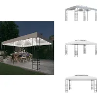 vidaXL Pavillon mit LED-Lichterkette 4x3x2,7 m Weiß - Pavillons & Partyzelte
