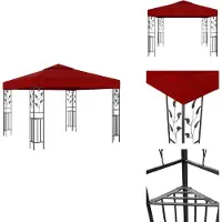 vidaXL Pavillon 3x3 m Weinrot - Pavillons & Partyzelte