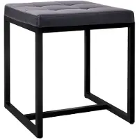 CLP Sitzhocker Barci I Moderner Hocker Hochwertiger Polsterhocker mit schwarz pulverbeschichteten Eisengestell