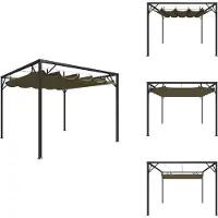 vidaXL Gartenpavillon mit Ausziehbarem Dach 3x3 m Taupe 180 g/m² - Pavillons & Partyzelte