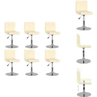 vidaXL Esszimmerstühle 6 Stk. Drehbar Creme Stoff