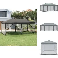 vidaXL Partyzelt Faltbar mit Seitenwänden Anthrazit 3x6 m - Pavillons & Partyzelte