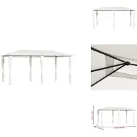 vidaXL Pavillon mit Pfostenabdeckungen 3x6x2,6 m Creme 160 g/m² - Pavillons & Partyzelte