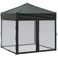 vidaXL Partyzelt Faltbar mit Seitenwänden Schwarz 2x2 m - Pavillons & Partyzelte