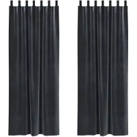 vidaXL Verdunkelungsvorhänge 2 pcs Dunkelgrau 140 x 225 cm Samt
