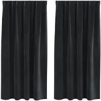 vidaXL Verdunkelungsvorhänge 2 pcs Schwarz 140 x 175 cm Samt