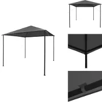 vidaXL Pavillon 3x3 m Anthrazit Stoff und Stahl 180 g/m² - Pavillons & Partyzelte