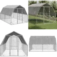 vidaXL Hühnerstall mit Dach 2,5x4x2,25 m Verzinkter Stahl
