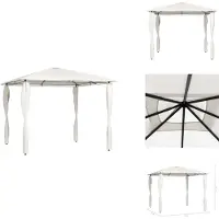 vidaXL Pavillon mit Pfostenabdeckungen 3x3x2,6 m Creme 160 g/m² - Pavillons & Partyzelte