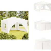 vidaXL Partyzelt Faltbar mit Seitenwänden Weiß 3x3 m - Pavillons & Partyzelte