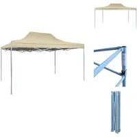 vidaXL Profi-Partyzelt Faltbar 3×4 m Stahl Creme - Pavillons & Partyzelte