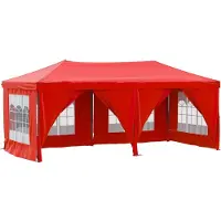 vidaXL Partyzelt Faltbar mit Seitenwänden Rot 3x6 m - Pavillons & Partyzelte