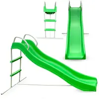 HyperMotion Rutsche Kinder Garten mit Leiter HyerMotion – Sichere Rutsche 183cm, UV-beständiger Stahl, Bequemer Sitz, Ab 3 Jahren, Tragfähigkeit 45kg