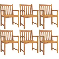 vidaXL Gartenstühle 6 Stk. 56x55,5x90 cm Massivholz Akazie - Gartenstühle