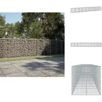 vidaXL Gabione mit Deckel 900x100x100 cm Verzinktes Eisen
