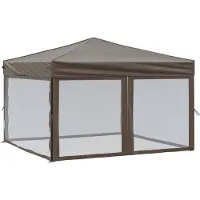The Living Store Partyzelt Faltbar mit Seitenwänden Taupe 3x3 m