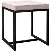 CLP Sitzhocker Barci I Moderner Hocker Hochwertiger Polsterhocker mit schwarz pulverbeschichteten Eisengestell
